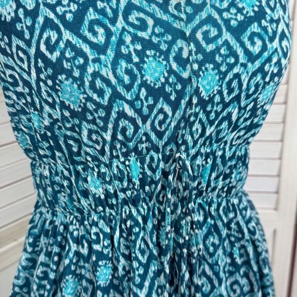 Michael Michael Kors Printed Mesh Peplum Tank Top Turquoise Blue XS - Picture 5 of 13